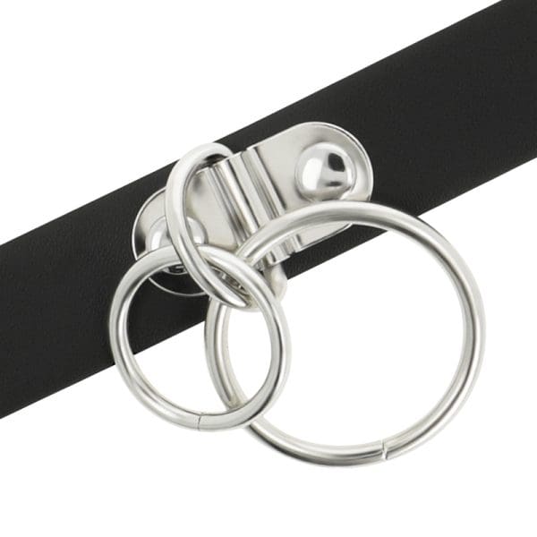 COQUETTE - CHIC DESIRE DOUBLE RING VEGAN LEATHER CHOKER 4